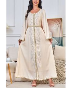 Get 10% off now! Buy modest long sleeved muslim wedding guest dress for women at cheap price online. Free stable shipping and pro custom service since 2009. White Long Sleeve Maxi Dress For Banquet, Festive Long Sleeve Maxi Dress For Banquet, Floor-length Cream Dress For Eid, Cream Floor-length Dress For Eid, Long Sleeve Gown For Wedding Guest, Long Sleeve Long Dress For Wedding, Long Sleeve Gown For Eid Party, Maxi Length Abaya For Eid Banquet, Maxi Length Gown For Eid Banquet