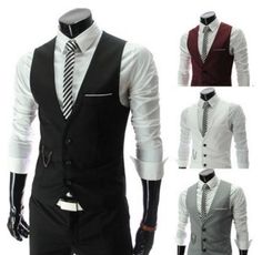 Men's vest fit for casual cosplaying events or an evening out on the town.  Materials: Broadcloth Business V-neck Blazer With Buttons, V-neck Blazer With Buttons For Business, Fitted V-neck Outerwear With Single Button, Business V-neck Single Button Outerwear, Business Casual V-neck Outerwear With Buttons, V-neck Business Casual Outerwear With Buttons, V-neck Outerwear With Buttons For Business Casual, V-neck Outerwear With Pockets For Business Casual, Semi-formal V-neck Outerwear For Winter