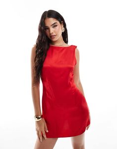 Dress by ASOS DESIGN For your weekend mood board Round neck Sleeveless style Cross-back strap details Cowl back Regular fit Weekend Mood, Red Slip Dress, Winter Party Dress, Satin Slip Dress, Sweaters And Leggings, Maxi Dress Trend, Orange Dress, Plus Size Pregnancy, Adidas Samba