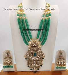 #victorianjewelry new designs added. Presenting Pure Emerald n Flat Diamond haram with Matching Jhumke. Visit us for wide range in Gold, diamonds or nakshi wedding sets. Most competitive price, fine quality, Connect instant video call no 990 990 3063 or 8179 684 334 from 11 am to 8 pm anytime for designs. 100%free shipping to USA, Singapore n within INDIA. #srimahalaxmigemsandjewellers #mljgold #mahalaxmijewellers #polkidiamond #weddingjewelry #srimahalaxmigems Diamond Haram, Diamond Set, New Designs, Wedding Jewelry, Singapore, Choker