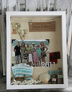 the family is posing for a picture in their frame