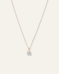 14K Gold Lab Grown Diamond Solitaire Necklace Large Diamond Necklace, Single Diamond Necklace, Round Diamond Pendant, Solitaire Diamond Pendant, Jewel Wedding, Diamond Necklace Designs, Solitaire Necklace, Diamond Solitaire Necklace, Solitaire Necklaces