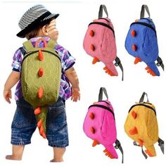 Monster Backpack, Dinosaur Tails, Dinosaur Backpack, Kids Canvas, Toddler Backpack, Childrens Backpacks, Cartoon Dinosaur, Boys Backpacks, Dinosaur Kids