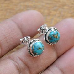 This Stud Earrings item by SilverJewelryStore1 has 847 favorites from Etsy shoppers. Ships from India. Listed on Jul 9, 2024 Round Turquoise Earrings For Gift, Turquoise Round Pierced Jewelry, Handmade Turquoise Earrings For Anniversary, Real Turquoise Jewelry, Colorful Rings, Turquoise Jewelry Earrings, Indian Arts, Turquoise Stud Earrings, Womens Earrings Studs