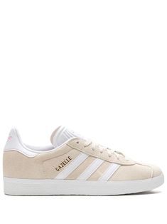 Adidas Gazelle "Off White" Sneakers - Farfetch Adidas Black Sneakers, Black Sneakers Women, Off White Sneakers, Adidas Sneakers Women, Adidas Classic, Gold Sneakers, Shoes Sneakers Adidas, Adidas Gazelle, Classic Sneakers