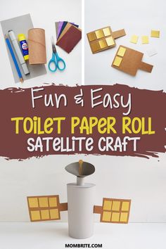 an easy toilet paper roll satellite craft for kids to do with the toilet paper and glue