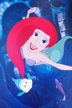 ariel from the little mermaid with fish