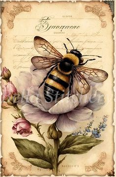 a bee sitting on top of a flower with the words,'honeybee '