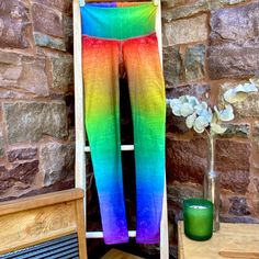 High Waisted Over The Foot Length Vibrant Rainbow Burst Of Celebration For Pride Day. Very Limited Edition ‘Proud Af’ Ombr Rainbow Endless Leggings From Niyama Sol. * Tummy Tucking High Or Low Waistband Wearability * Recycled Plastic Fabric (84% Rpet, 16% Spandex) * 4-Way Stretch * Luxurious, Form Fitting + Lightweight * Quick Drying * Anti-Bacterial Euc S 12.5” Waist (Flat Lay) Eco Friendly Yoga Pilates Leggings Tights Pants Free People Street Urban Casual Athletic Hippie Vibrant Sexy Jlo Favorite Alo Teeki Buttery High Waisted Soft Modern Bohemian Over The Foot Exercise Rainbow Athleisure Pattern Vibrant Unique Print Workout Pilates Art Graffiti Rare Vintage Tribal Karma N Pilates Art, People Street, Workout Pilates, Plastic Fabric, Soft Modern, Pride Day, Tummy Tucks, Casual Athletic, Art Graffiti