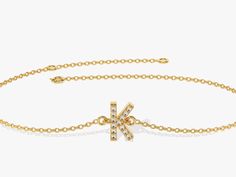 A name, a word, whatever you choose to represent - make it personal with the Diamond Initial Letter Bracelet in 14k Gold. This bracelet features a single initial letter of your choice. A symbol of your style, this is great for birthdays, an anniversary or as a gift for any occasion. FEATURES • Made to Order • Gold Kt: 14k Solid Gold, 18k Solid Gold • Gold Color: Rose Gold, Yellow Gold, White Gold • Available Length Range: 5 Inches - 8 Inches (Custom lengths are also available upon contact) • Ava Dainty Yellow Gold Name Bracelet With Initials, 14k Gold Initials Name Bracelet, 14k Gold Monogram Name Bracelet As Gift, 14k Gold Monogram Name Bracelet For Gift, Luxury Yellow Gold Name Bracelet With Initials, Adjustable Yellow Gold Name Bracelet With Monogram, Adjustable Yellow Gold Monogram Name Bracelet, Classic 14k Gold Bracelets With Initials, Adjustable Monogram Name Bracelet In Yellow Gold