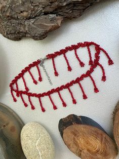 Handmade Red Seed Bead Choker Necklace for Women Fringe - Etsy Unique Choker, Seed Bead Choker, Bead Choker Necklace, Dainty Choker, Bead Choker, Boho Choker, Exclusive Gift, Beaded Choker Necklace, Choker Necklaces