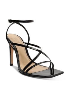 Schutz Women's Bari Strappy High Heel Sandals Strappy Sandals With Wrapped Heel For Cocktail, Chic Strappy Sandals For Cocktail, Chic Strappy Cocktail Sandals, Designer Sandals For Night Out In Spring, Designer Sandals For Spring Night Out, Chic Double Strap Sandals For Night Out, Chic Double Strap Party Sandals, Strappy Sandals With Padded Heel For Cocktail, Chic Double Strap Sandals For Evening