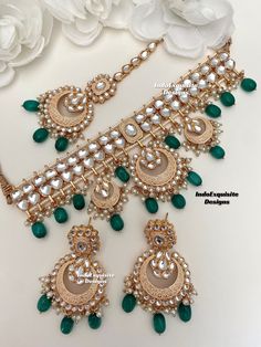 Premium Quality trendy Kundan choker set comes with very beautiful Earrings and tikka/ Base color rose gold/ Indian Jewelry/ Kundan and Polki Jewelry/Green  All items are shipped from Brampton,Ontario  Canada. If you need your item by a certain day, please reach out to us for express delivery option before placing the order so that we can update the shipping for you. Standard shipping/delivery timeline Below are the delivery timeline estimates. We dispatch all orders by the next business day. ---> USA delivery timeline * 3-6 business days to major urban centers in USA. It may take 1-2 days extra to remote locations ---> Canada delivery timeline  * 2-3 business days - GTA  & Montreal  * 2-4  business days - Rest of Ontario/Quebec * 3-6 business days-  Rest of Canada    ---> Europe/Middle Ea Traditional Rose Gold Jewelry Sets For Festive Occasions, Traditional Rose Gold Jewelry Sets For Festivities, Traditional Rose Gold Bridal Necklace For Festive Occasions, Gold Indian Jewelry, Kundan Choker Set, Brampton Ontario, Trendy Chokers, Jewelry Kundan, Kundan Choker