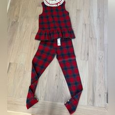 Janie And Jack Plaid Outfit Sz 12 Nwt Peplum Top Gold Buttons At The Bottom Of The Pants Button Closures Down The Back Of The Shirt Beautiful Feminine Ruffle Collar With Red Bow Fitted Red Set For Holidays, Casual Fitted Sets For Holiday, Casual Fitted Holiday Sets, Fitted Casual Holiday Sets, Plum Pants Outfit, Bow Tops Outfit, Red Plaid Outfit, Plum Pants