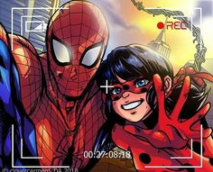 the spider - man and woman are hugging each other