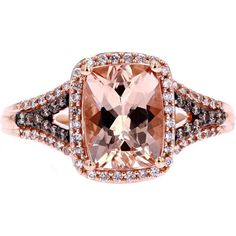 Blushing Beauty 14K Rose Gold Morganite Ring Formal Rose Gold Morganite Diamond Ring, Luxury Rose Gold Morganite Diamond Ring, Luxury Rose Gold Rings With Accent Stones, Exquisite Morganite Rose Gold Rings, Exquisite Rose Gold Morganite Ring, Fine Jewelry Morganite Diamond Ring In Rose Gold, Fine Jewelry Rose Gold Morganite Diamond Ring, Formal Morganite Rings In Pink Gold, Morganite Pink Gold Rings For Formal Occasions