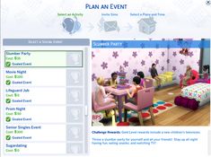 the play an event website is shown with children playing in their bedroom and dining room