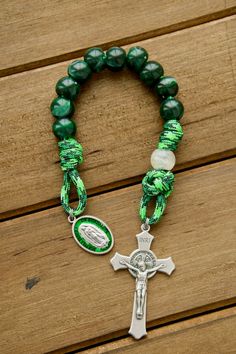 Adjustable Green Spiritual Rosary, Adjustable Green Rosary Bracelet With Round Beads, Green Spiritual Rosary Bracelet With Round Beads, Spiritual Green Rosary Bracelet With Round Beads, Green Beaded Spiritual Rosary Bracelet, Adjustable Green Spiritual Rosary Bracelet, Handmade Adjustable Green Rosary Bracelet, Green Handmade Adjustable Rosary Bracelet, Adjustable Handmade Green Rosary Bracelet