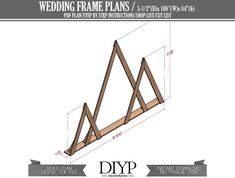 the diyp frame is shown with measurements for each side and bottom section, including two