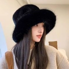 Trendy Fashion Russian Ladies Faux Fur Bucket Hat Cap Cossack Casual Ski Outdoor Winter Furry, Women's Accessories Fluffy Bucket Hat, Winter Fur Hat, Fur Bucket, Faux Fur Bucket Hat, Fur Bucket Hat, Number 22, Bucket Hat Women, Pink Milk, Warm Winter Hats