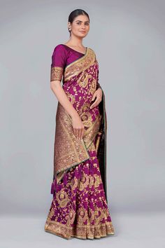 Product Features: Saree Color: Purple Saree Fabric: Banarasi Silk Blouse Fabric: Silk Work: Woven Occasion: Festive Wear, Party Wear, Wedding Guest Product Type: Saree Disclaimer: There will be slight difference in digital to actual image Purple Paithani Silk Pre-draped Saree For Wedding, Fitted Paithani Silk Saree For Wedding, Wedding Lehenga With Unstitched Blouse In Paithani Silk, Purple Meenakari Saree For Wedding, Wedding Paithani Silk Dupatta, Wedding Saree For Transitional Season In Purple, Purple Wedding Saree For Transitional Season, Festive Fitted Saree With Meenakari Detailing, Bollywood Banarasi Silk Pre-draped Saree For Wedding