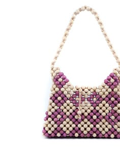 A fresh new take on a cult classic. A shoulder bag for all seasons—the Alez. Her familiar silhouette is an easy piece for your arm and the medium size makes it easy to fit most of your essentials. Composition: Handmade Wood beads Shoulder strap Bead slide closure Dimensions: 25cm x 8cm x 20cm (LxWxH) Beaded Bags Pattern, Beads Bags Handmade, Beads Bag, Midnight Red, Hand Beaded Bag, Hand Bags For Women, Handmade Handbag, Beaded Bag, Womens Handbags