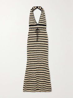 FAITHFULL THE BRAND + NET SUSTAIN Torcello striped crocheted cotton maxi dress Zara Mini, Cotton Maxi Dress, Cotton Slip, Silky Dress, Maxi Styles, Street Style Trends, Faithfull The Brand, Linen Style, Cotton Maxi