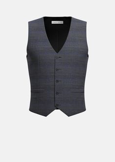 Dark Grey Prince of Wales Vest - SARTORO Elegant Black Wool Vest, Formal Winter Sleeveless Vest, Formal Sleeveless Winter Vest, Sleeveless Business Vest Outerwear, Classic Tweed Vest For Work, Elegant Winter Workwear Sweater Vest, Formal Tailored Tweed Vest, Tailored Tweed Vest For Formal Occasions, Classic Formal Winter Vest