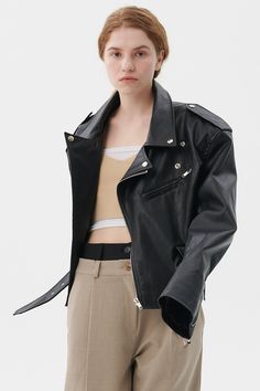 BLACK S/M - ESTIMATED RELEASE TIME : 14 BUSINESS DAYS Fits up to large size Front zip fly closure Faux leather jacket Removable belt 100% Polyurethane Professional Clean Only / Do Not Tumble Dry S/M: Shoulder: 54cm (21.3in) / Bust: 59cm (23.2in) / Sleeve: 63.5cm (25.0in) / Armhole: 23cm (9.1in) / Length: 55.5cm (21.9in) / Model's height is 7′ 5″ (170cm) Bust 32.5in Waist 23.5in Hip 34in and wearing S/M Made in Korea 사이즈 정보Size information (단위:cm)(Unit : inch) S/MS/M 사이즈 정보 Size information 어깨Shoulder 5421.3 가슴Bust 5923.2 팔Sleeve 63.525.0 암홀Armhole 239.1 총장Length 55.521.9 XM/L 사이즈 정보 Size information - 위의 실측사이즈는 '단면의 길이'입니다. 참고해 주세요.- 사이즈는 측정방법에 따라 1~3cm 정도 오차가 있을 수 있습니다.- 제품색상은 사용자의 모니터의 해상도에 따라 실제 색상과 다소 차이가 있을 수 있습니다. - The above measurement size is'length of section'. please note.- Depe Rider Jacket, Riders Jacket, S M, Faux Leather Jacket, Faux Leather Jackets, Purple Color, Large Size, Faux Leather, Leather Jacket