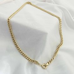 "\"14k Gold Curb Chain w/ Sailor Lock Necklace | Heavy Cuban Chain, Thick Curb Chain, Gold Chunky Miami Chain, Cuban Link | Gift for Her\" Chain links are hollow inside. The hollowness of the inside will not create an additional weight on your neck and you will have a much more flamboyant necklace compared to its price. It adds elegance to your appearance in your daily life and business life. You can also make the product even more eye-catching by adding charms or similar small additions to the Curb Chain Link Necklace, Cuban Link Gold Chain Necklace For Gift, Cuban Link Chain Necklace For Gift, Cuban Link Necklace With Adjustable Chain For Gift, Cuban Link Necklace For Gifts, Curb Chain Necklace As Gift, Curb Chain Link Necklaces For Jewelry Making, Gift Cuban Link Necklace With Figaro Chain, Gold Curb Chain