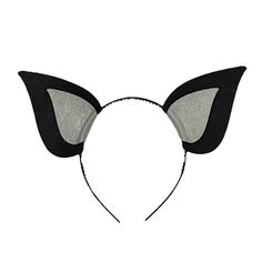 a black and white cat ears headband