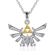 PRICES MAY VARY. ❤DESIGN❤: Enhance your gaming experience with this stunning Zelda necklace. Perfect for cosplay or everyday wear, it adds a touch of elegance to any outfit. ❤MATERIALHIGH-QUALITY MATERIAL❤: Crafted from solid 925 sterling silver, this necklace is hypoallergenic and suitable for sensitive skin. It is lead-free and nickel-free, ensuring your comfort and safety. ❤PERFECT SIZE❤: 1.01*0.91 inch (25.6*23.2 mm); the length of silver chain: 18+2''. ❤IDEAL GIFT❤: Packaged in a beautiful Triforce Symbol, Beautiful Gift Boxes, San Valentino, Gifts For Men, Necklace Jewelry, Solid 925 Sterling Silver, Types Of Metal, Sterling Silver Jewelry, Silver Chain