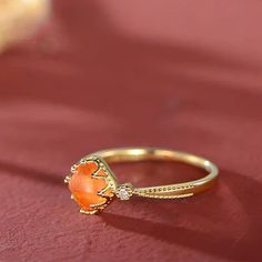 Natural Fanta Stone Ring Women's 925 Silver Gold Plated Set Orange Garnet Sugar Tower Gemstone Court Vintage Light Luxury – ByHer Orange Diamond Accented Jewelry For Weddings, Orange Diamond Jewelry With Diamond Accents, Orange Diamond Jewelry With Halo Setting, Formal Orange Jewelry With Accent Stones, Formal Orange Jewelry With Center Stone, Elegant Orange Jewelry With Diamond Accents, Luxury Orange Jewelry For Anniversary, Formal Orange Rings With Halo Setting, Exquisite Orange Gemstone Jewelry