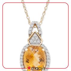 in stock Citrine, Pendant Necklace, Pendant, Gold