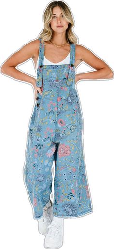 Floral Denim, Denim Overalls, To Miss, Overalls, Free Shipping, Floral