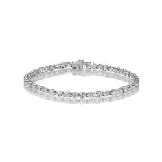 Alessia 6 Carat Oval Cut Single Row Diamond Tennis Bracelet in 14k White Gold Full View Diamond Tennis Bracelet, Oval Cut Diamond, Tennis Bracelet Diamond, Diamond Bracelets, Diamond Sizes, Tennis Bracelet, Gold Style, Oval Cut, Diamond Shapes