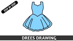 a blue dress with the words step by step on it