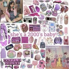 there is a collage of barbie dolls and baby items