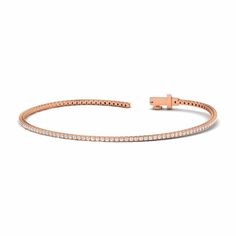 Bracelets 6" / Rose Gold / 14K 14K or 18K Gold Diamond Mini Tennis Bracelet 1.4 ct 4-prong setting Tennis Anklet, Bezel Set Earrings, Signature Bracelet, Always Forever, Diamond Stacks, Bridal Diamond Jewellery, White Lab, Linking Rings, Bridal Bands