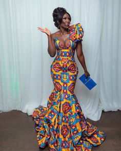 African Formal Dress, Ankara Prom Dress, Fancy Gown, Nigerian Dress, Moda Afro, Kente Dress, Maxi Design, Dress Ankara, Gown Blue