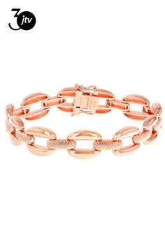 Welcome to the world of Timna Jewelry Collection��� and behold our exquisite Copper Link Bracelet! This charming piece is a true standout in our bracelet line, designed especially for all who love to add a touch of fun and elegance to their outfit. Crafted with high-quality copper material, this rose-pink beauty measures 7.25 inches in length and 0.46 inches wide ��� perfect for slipping onto your wrist effortlessly.  The playful link design exudes sophistication while still maintaining that whi Classic Rose Gold Metal Bracelets, Classic Rose Gold Bracelets With Solid Link Construction, Luxury Adjustable Oval Link Bracelet, Trendy Formal Bracelet With Jubilee Design, Rose Gold Bangle Bracelet With Jubilee Design, Rose Gold Jubilee Bangle Bracelet, Elegant Oval Link Bracelet For Gifts, Classic Rose Gold Link Bracelets, Formal Rose Gold Oval Link Bracelets