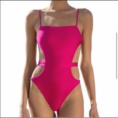 This Gorgeous One-Piece Swimsuit Has The Most Beautiful Hot- Pink Color Called Hibiscus, The Only Reason Why I Am Selling It Is Because I Bought The Wrong Size. Never Worn, Tags Still Attached Pink Backless One Piece For Summer, Pink Backless One-piece For Beach Season, Pink Backless One Piece With Lined Body, Pink Backless One-piece With Lined Body, Pink Backless Lined One Piece, Backless Pink One-piece With Lined Body, Pink One-piece Swimwear For Party, Pink Lined One-piece For Party, Pink Sleeveless Party One-piece