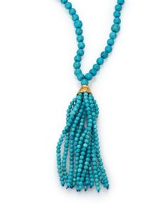 Kenneth Jay Lane - Beaded Resin Tassel Necklace Necklaces Resin, Jewellery Resin, Beading Necklaces, Collage Elements, Necklace Resin, Beaded Tassel Necklace, Necklace Bead, Beading Jewelry