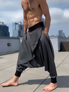 Samurai Character, Steampunk Pants, Ninja Pants, Harem Pants Fashion, Samurai Pants, Harem Pants Men, Male Anime, Dope Swag, Fashion District