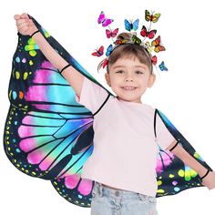 PRICES MAY VARY. Your Voice, Our Priority: Based on 300+ valuable customer experiences, we have upgraded to Mystical Monarch Butterfly Wings 2.0 with a captivating Dual-Layer Printing Design to create a remarkable 360-degree visual effect. With these stunning fairy wings, you can capture your child's joyful smile and the breathtaking beauty of their butterfly-like movements 3-Point Ingenious Design: Butterfly dress-up wings attach securely to the child's shoulders, arms, and wrists to ensure a c Playful Multicolor Halloween Costume Accessories, Fun Multicolor Costume Accessories For Costume Party, Girls Fairy Dress, Monarch Butterfly Wings, Pretend Play Costumes, Up Costume, Design Butterfly, Toddler Headbands, Dress Up Costumes