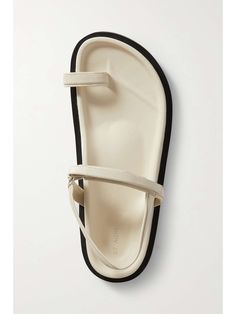 ST. AGNI + NET SUSTAIN Keko leather sandals | NET-A-PORTER Chrome Pedicure, Minimalist Aesthetic Fashion, Minimalist Sandals, Net Sustain, Essential Clothing, Fashion Slides, St Agni, Minimalist Shoes, Aesthetic Fits