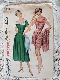 an old fashion sewing pattern for a women's dress