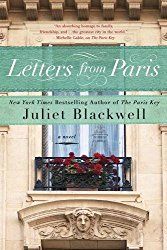 the front cover of letters from paris by julia blackwell, with an image of a balcony