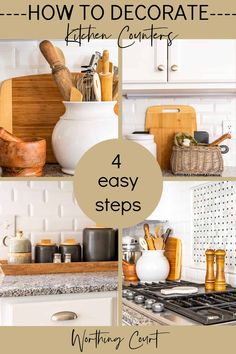 the four steps to decorate kitchen counters