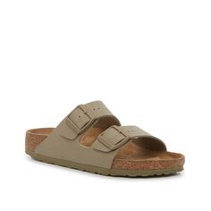 Birkenstock-Arizona Slide Sandal - Women's The classic footbed sandal look from Birkenstock never goes out of style! Comfy and versatile, the women's Arizona flat sandal will become your new go-to slide! Classic Open Toe Flip Flops With Cushioned Footbed, Classic Open Toe Flip Flops With Textured Footbed, Adjustable Flat Footbed Sandals With Cushioned Footbed, Classic Open Toe Footbed Sandals For Beach, Adjustable Sandals With Textured Footbed And Round Toe, Classic Open Toe Slippers With Cushioned Footbed, Classic Flat Adjustable Sandals, Classic Sandals With Textured Footbed And Double Strap, Classic Flat Heel Synthetic Sandals